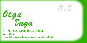 olga duga business card